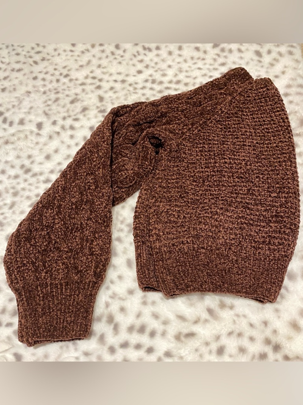 Altar'd State Chunky Scoop Neck Sweater in Chocolate